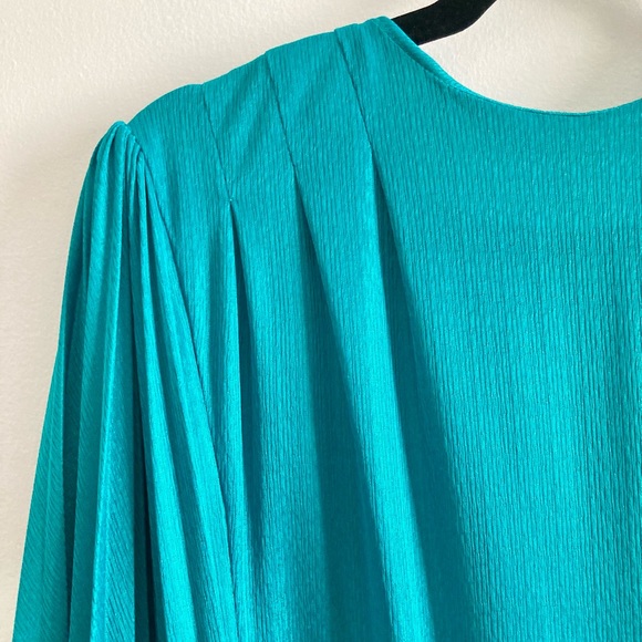 Vintage 70s/80s Teal Angel Wing Disco Dress - Picture 5 of 8